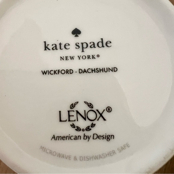 4 PCs Kate Spade Lenox Wickford Dachshund Coffee Mugs Dog Green Navy Yellow - Picture 5 of 5